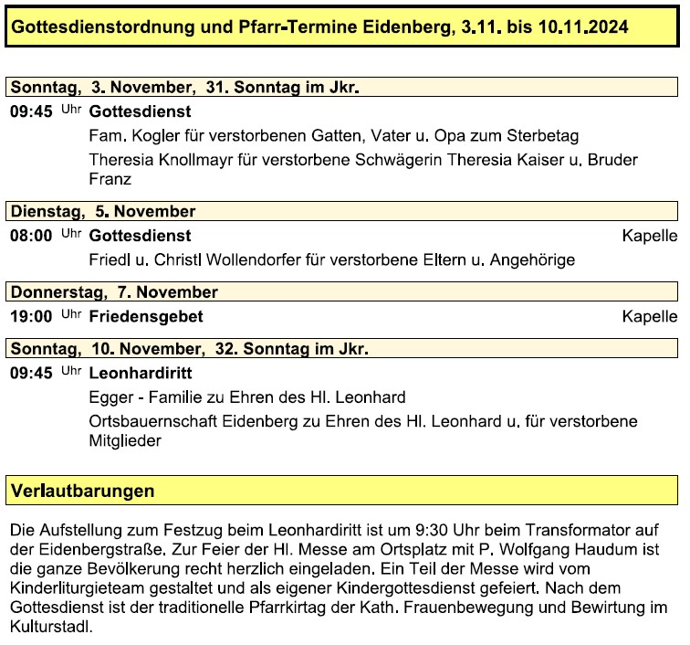 Pfarre Eidenberg Verkuendzettel 202411 01