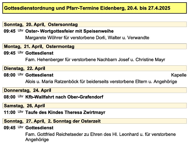 Pfarre Eidenberg 20250419