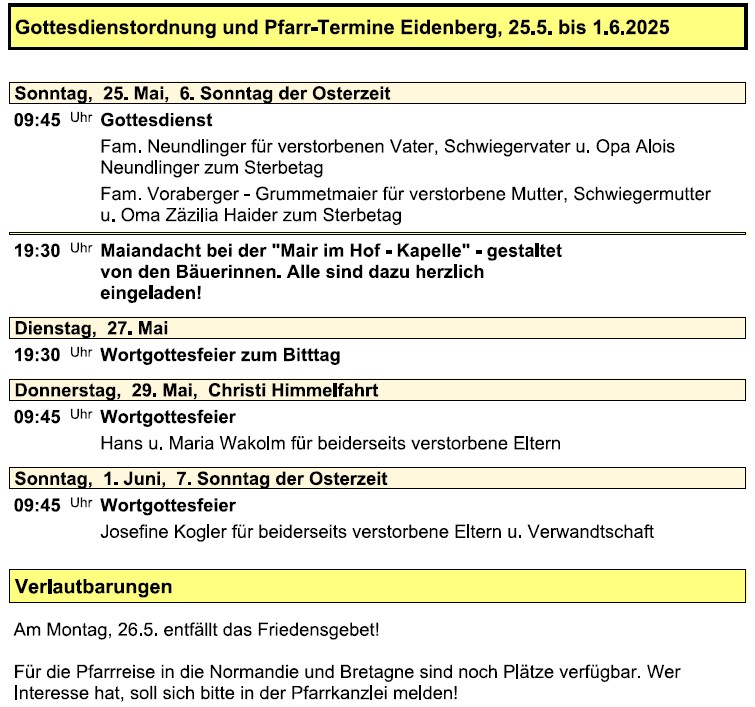 Pfarre Eidenberg 20250525